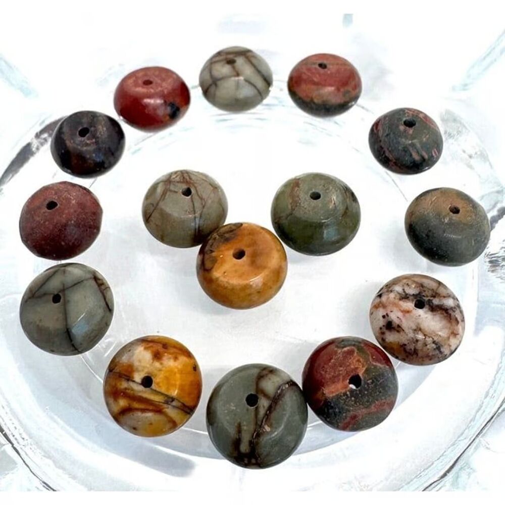 15pcs Beads for Jewelry #21980 Picture Jasper Stone Beads - 4 set left - Picture 3 of 3